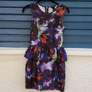 H&M Floral Peplum Mini Dress